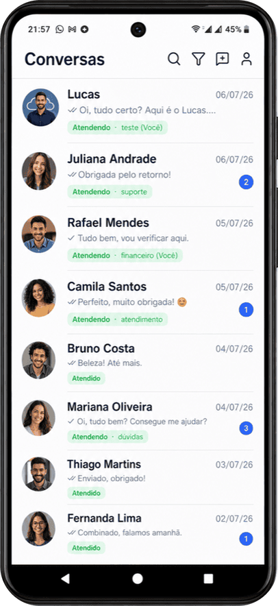 Lista de conversas do WhatsApp no Android